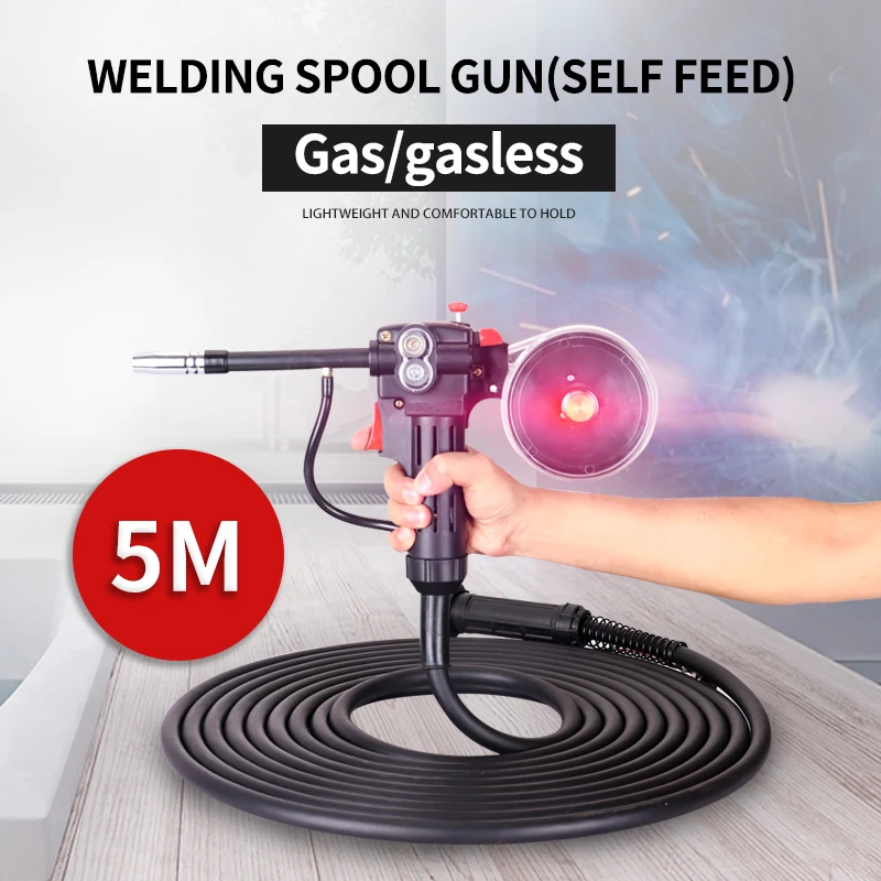 5meter Euro type wire-drawing gun push pull spool guns mig torch 200A mig spool gun for welding aluminum