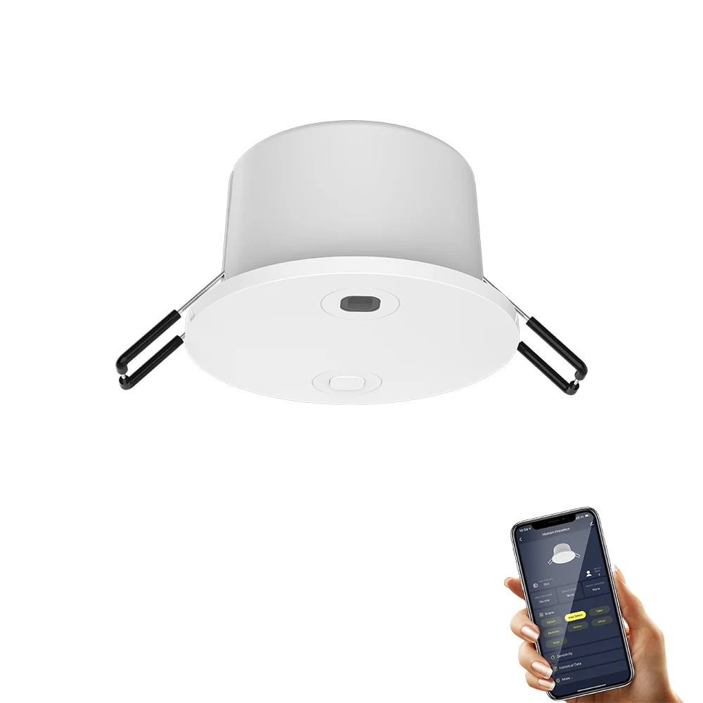 Zigbee Smart Radar Detector Ceiling Mounted Indoor Wireless Human presence Movement Detector for House Apartment Office