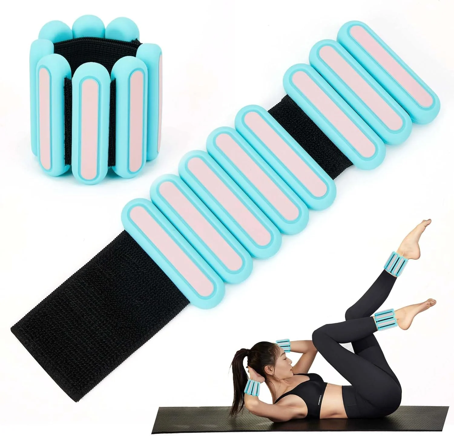 Hot sale Wearable Weight Bracelets Adjustable Ankle Weights 1lb 2lb Fitness Exercise Silicone Ankle And Wrist Weight Set