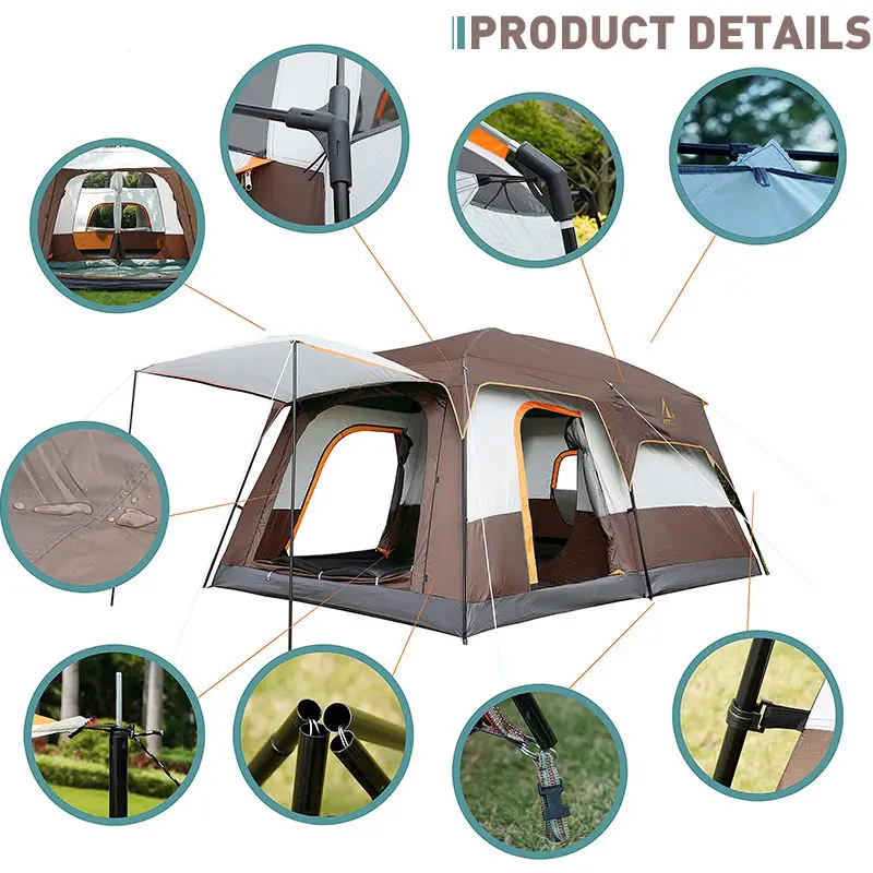 High Quality Inflatable Easy Setup House Luxury Family Camping Tents with Pump