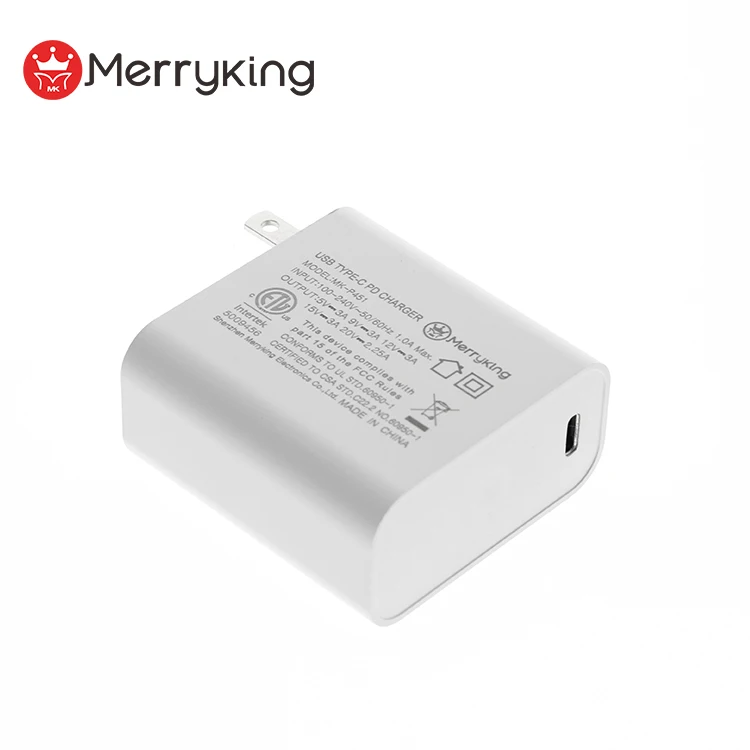 Folding US plug 5v 3a 9v 3a 12v 3a 15v 3a 20v 2.25a Wall Usb Type C Charging Adapter PD 45w Usb-c charger