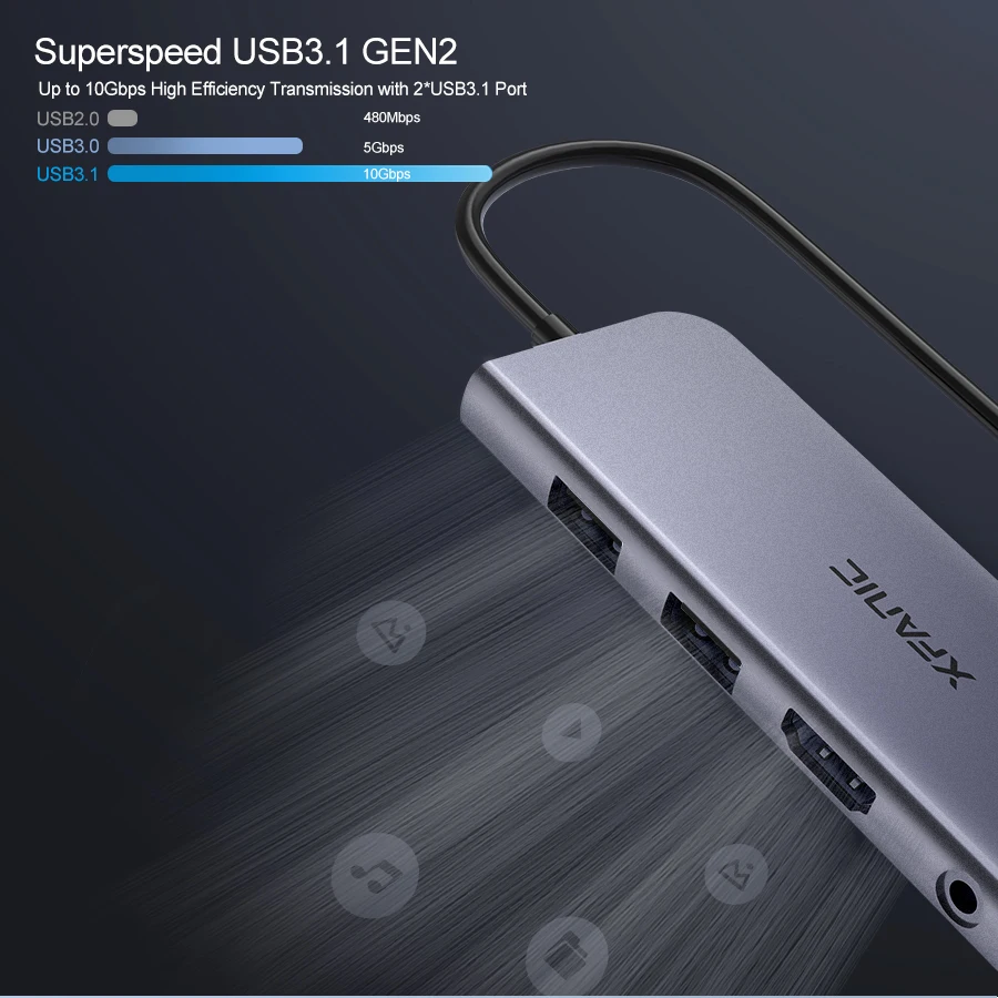 Высококачественный USB Type C адаптер концентратор 4K 30 Гц на HDMI 3.0 AUX 3 0 конвертер док-станция 5 в 1