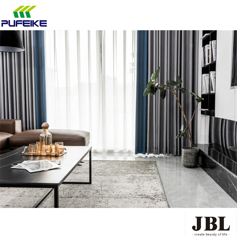 Linen Blackout Fabric Living Room Curtains Oilproof Kitchen Window Curtains Home Waterproof Shower curtains