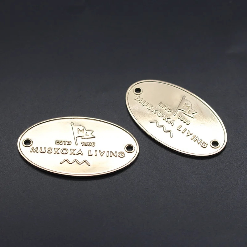 Custom Metal label Accessories Zinc Alloy material metal plate for wood