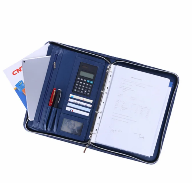 Модный синий Бизнес padfolio папка для встреч Портфолио папки для документов a4