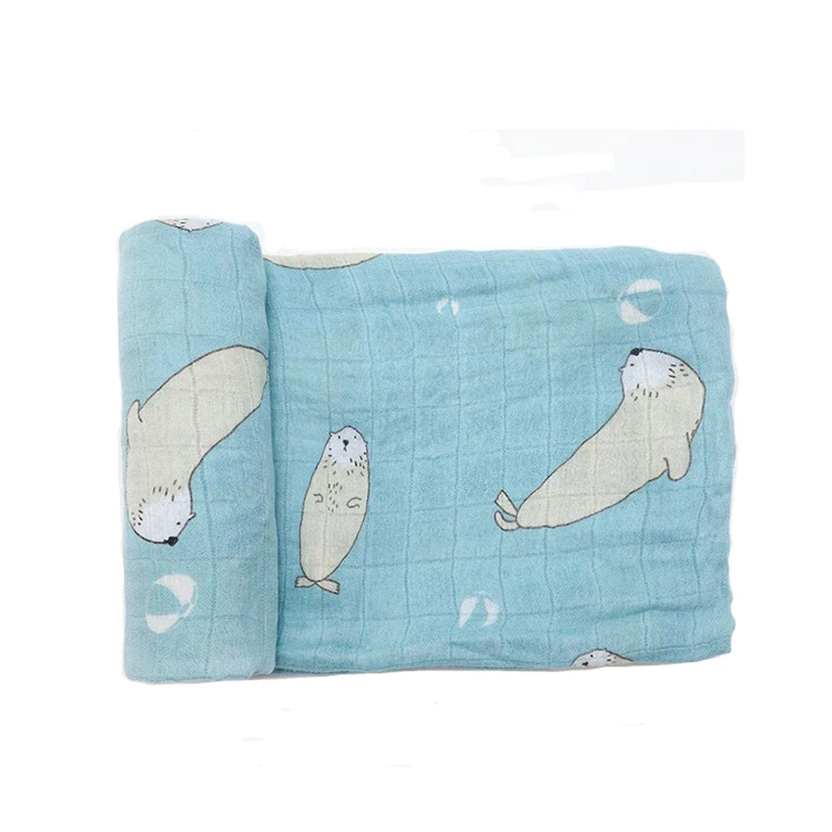 Best Price Animal Baby Swaddle Blanket 70% Bamboo 30% Organic Cotton Muslin Swaddle Blanket
