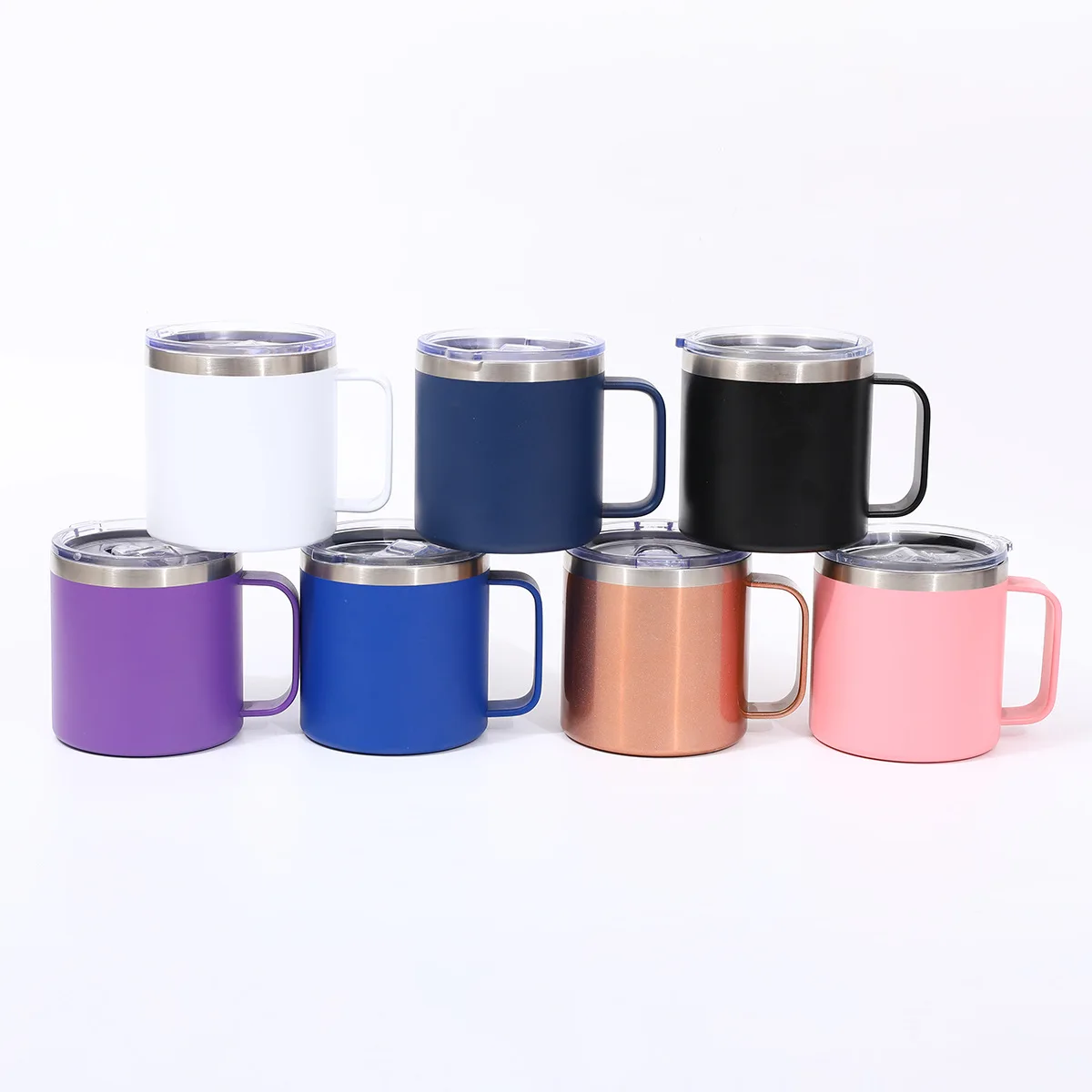 Madou Factory 12oz Stainless Steel Vacuum Insulated Cup Simple Plastic Spray Handle Sublimation Business Office Direct Drinking