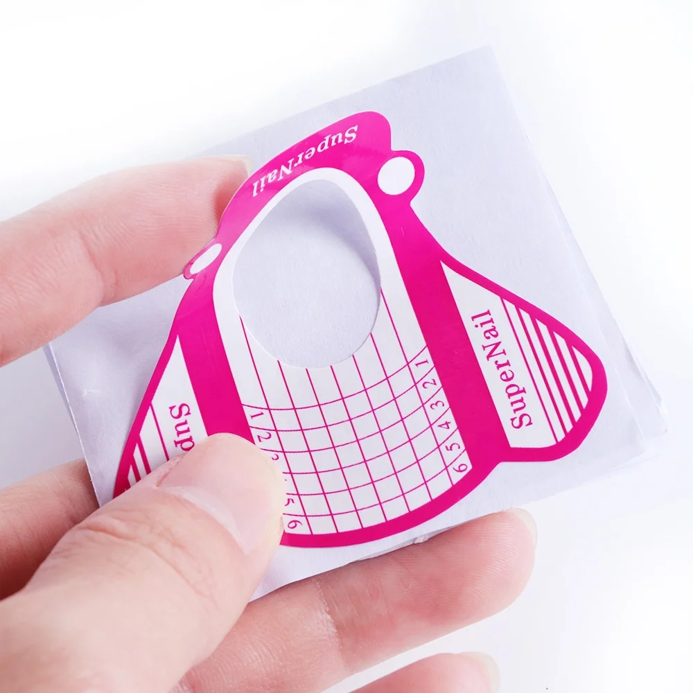 100pcs/bag Acrylic nail forms UV gel polish extension plastic paper DIY nail forms tips new