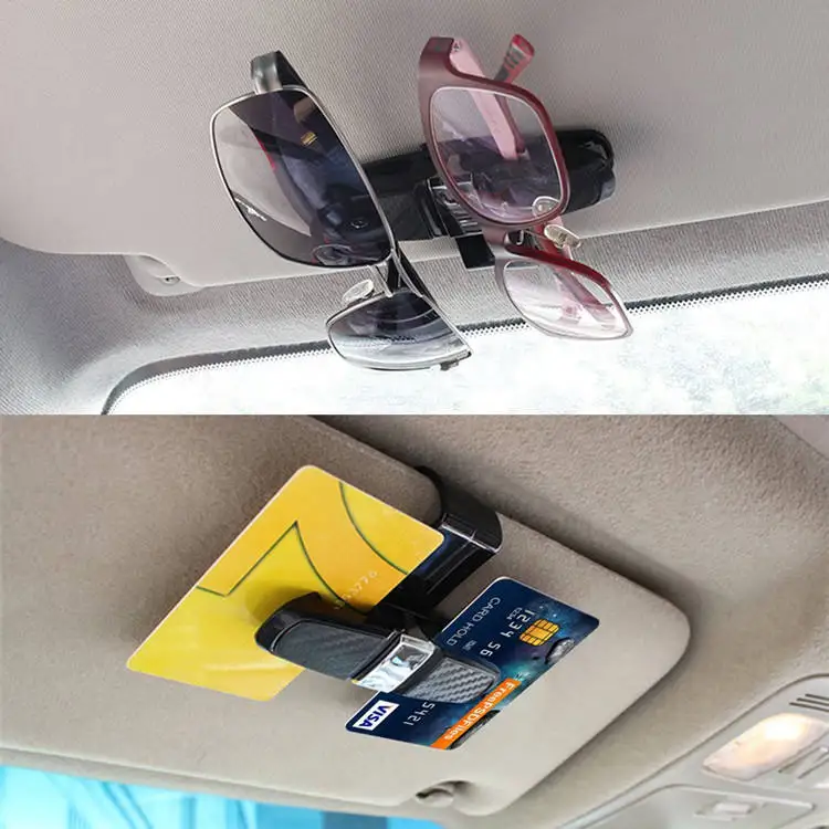 Car ABS universal business card holder Car sun visor glasses holder