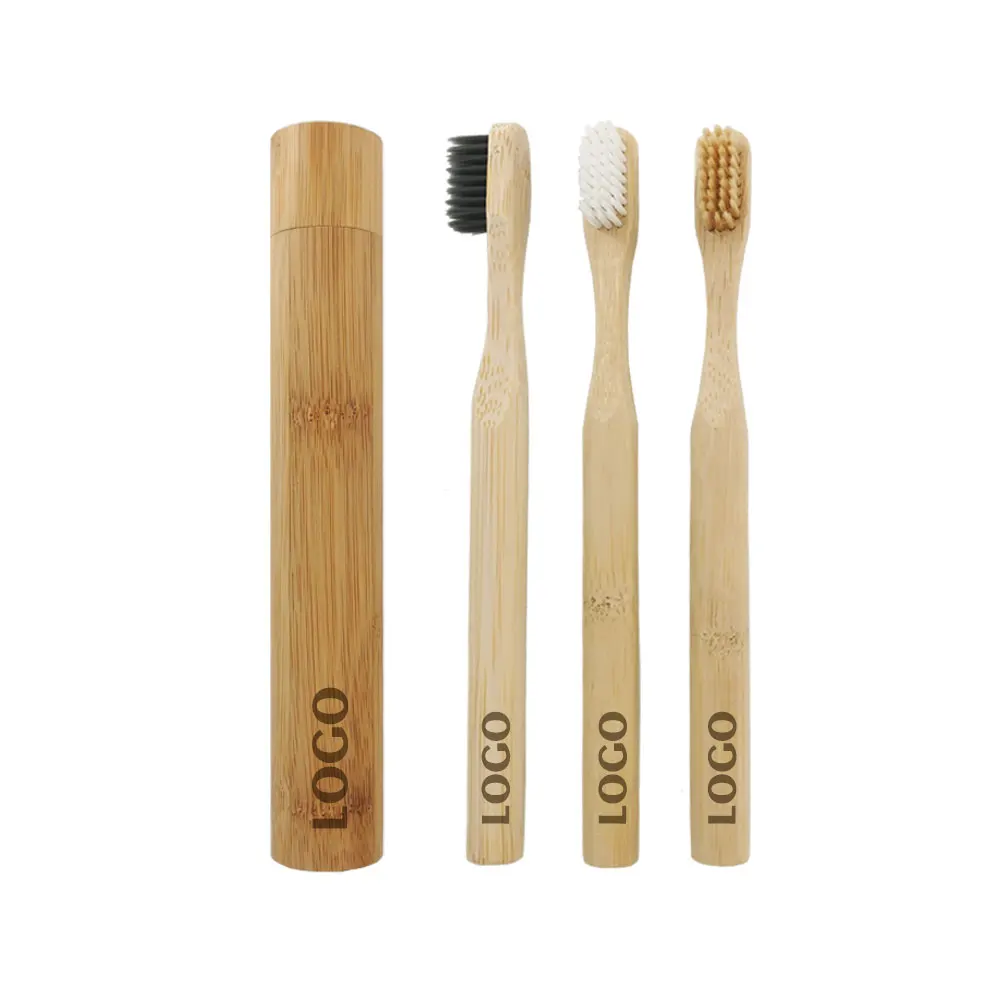 Wholesale Custom Logo Biodegradable Natural wooden Tooth brushes Kids Soft Bristle Children Bamboo Toothbrush