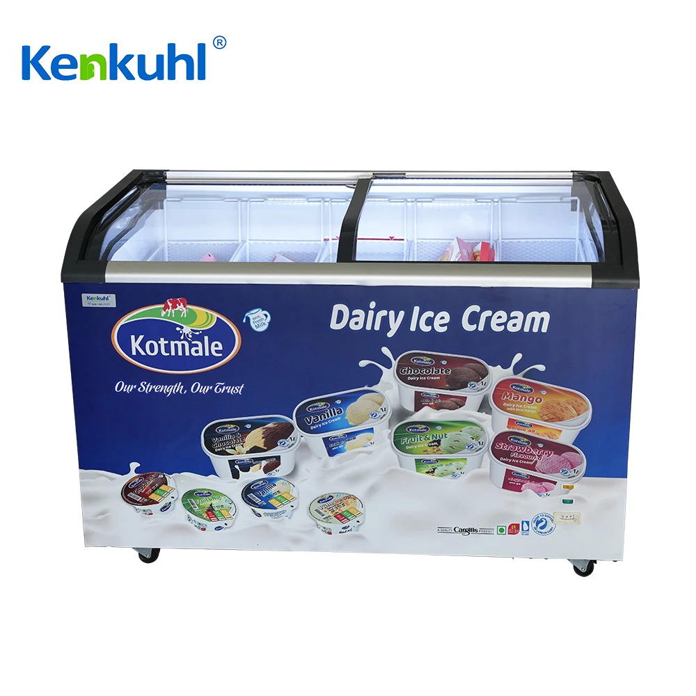 Kenkuhl 200L-700L ice cream popsicle meat cake display freezers fridges