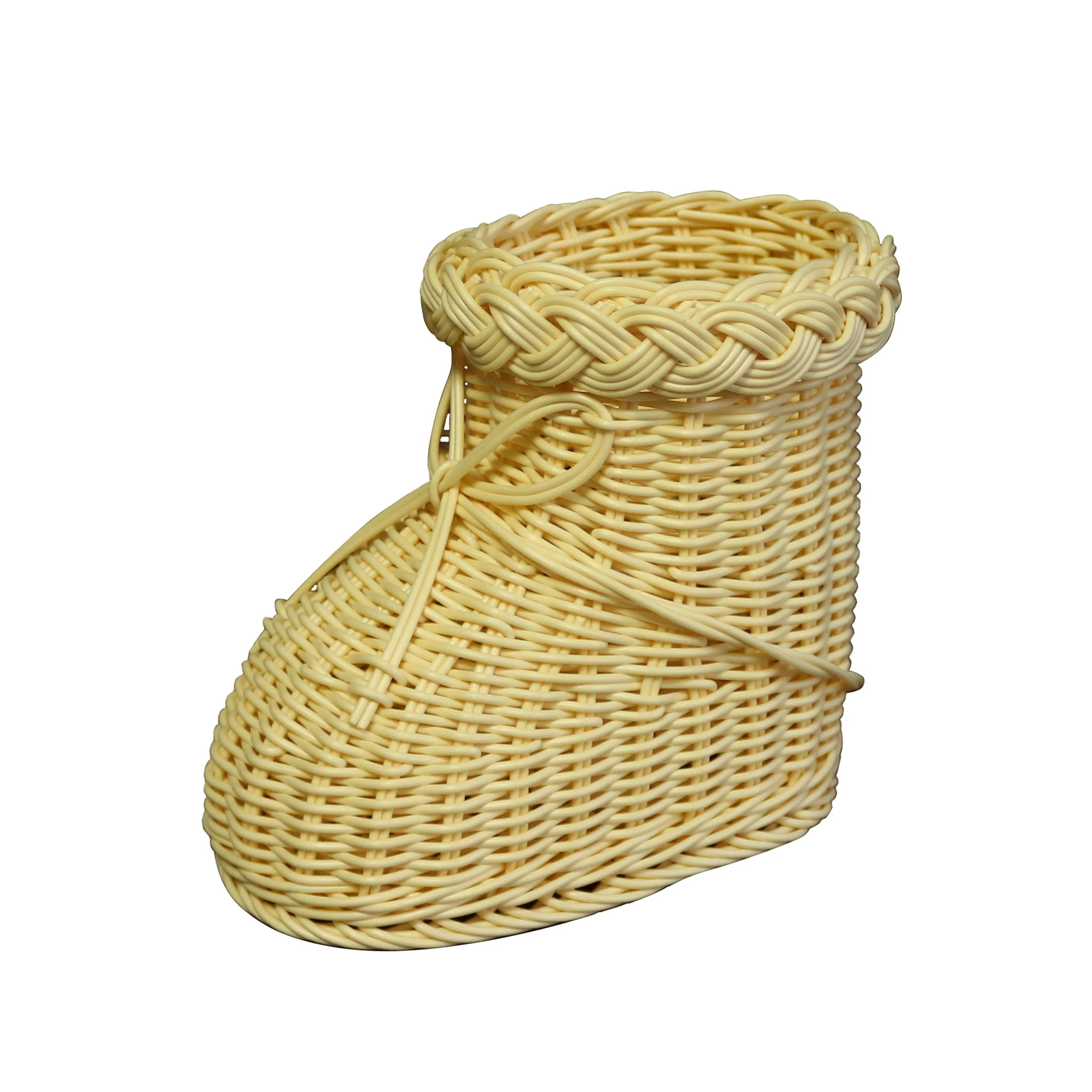 Party Wedding Home Decoration Handmade Boot Shape Plastic Rattan Vase