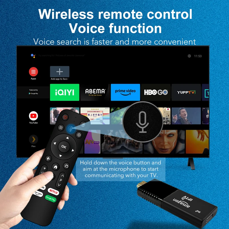 High Quality 2.4G Wireless Remote Voice Air Mouse USB Remote Control Six-Axis Gyroscope Air Mouse for TV Box Projector Game Pad