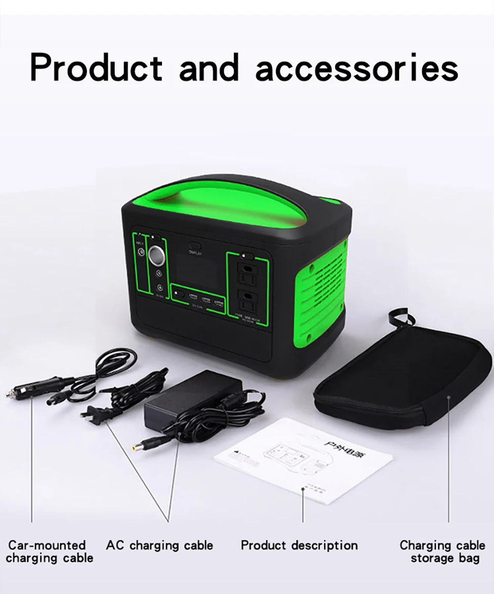 Портативное зарядное устройство 500 Вт 1000 литий-железо-фосфатная батарея портативная силовая станция 48 В