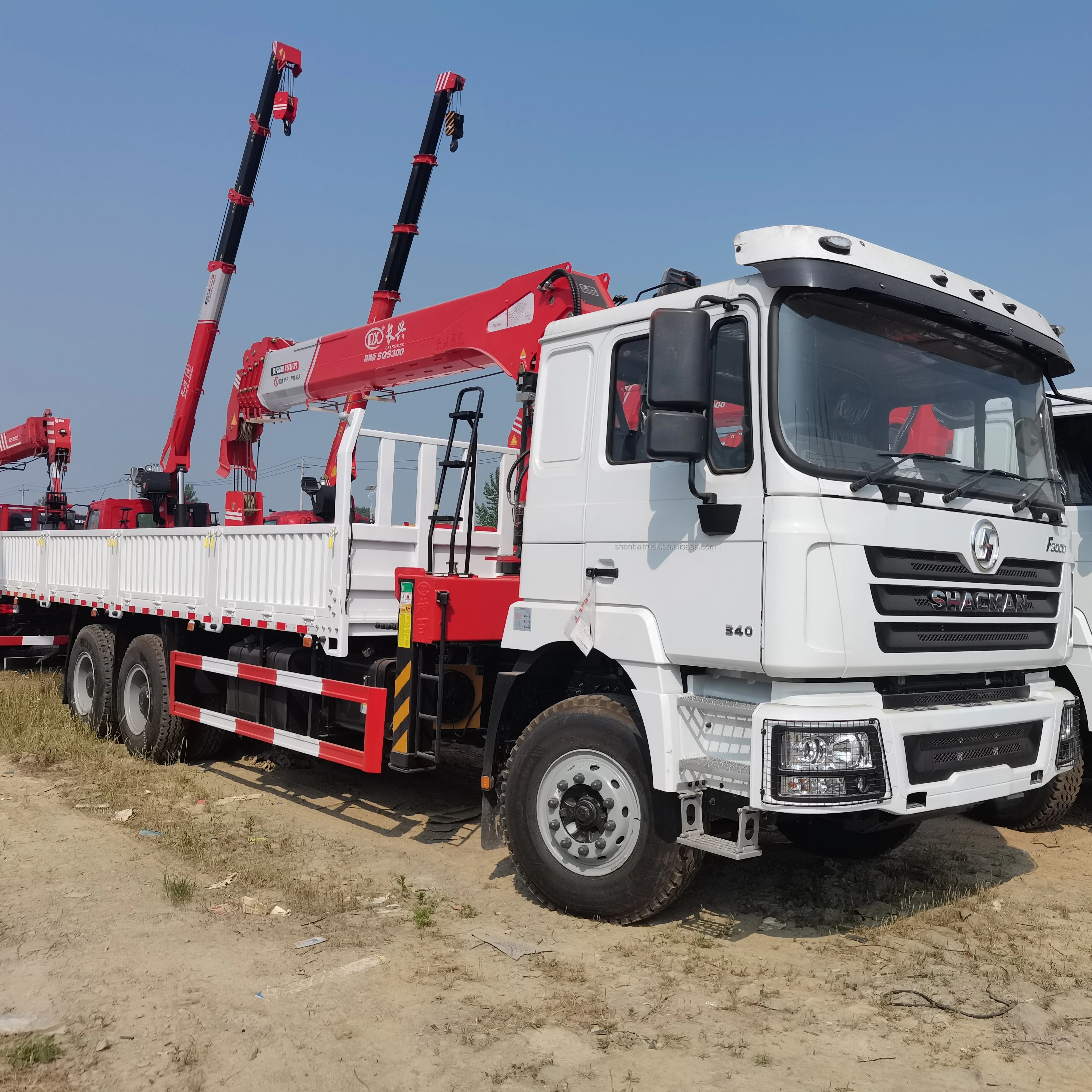 6x4 10 wheels Shacman F3000 Right Hand Drive Cargo Truck Mounted Crane 12Ton 14Ton 16Ton Hydraulic Straight Boom Crane
