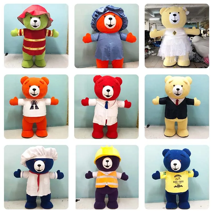 Running Fun Funny 2.3m Plush Inflatable Doraemon Teddy Bear Mascot Costume with battery Animal Cosplay  For Adult