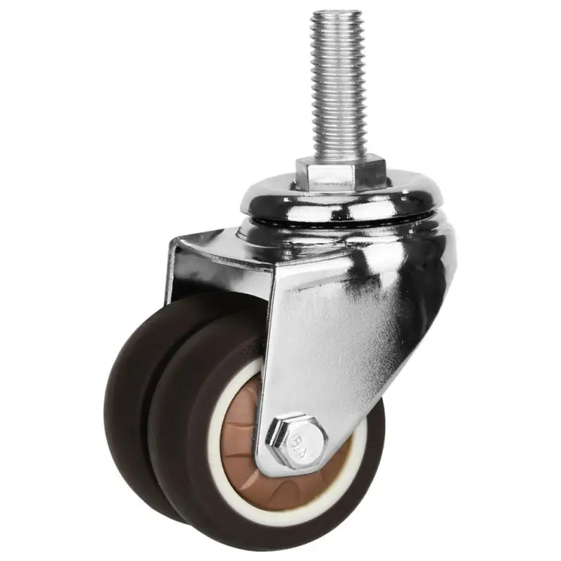50mm diameter 2 inch office chair with threaded stem double casters