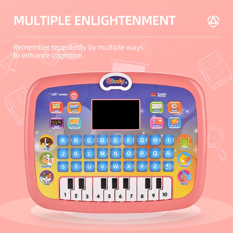 Kouyikou Factory early educational toy with LED flat panel learning machine Electronic music light toy for kids