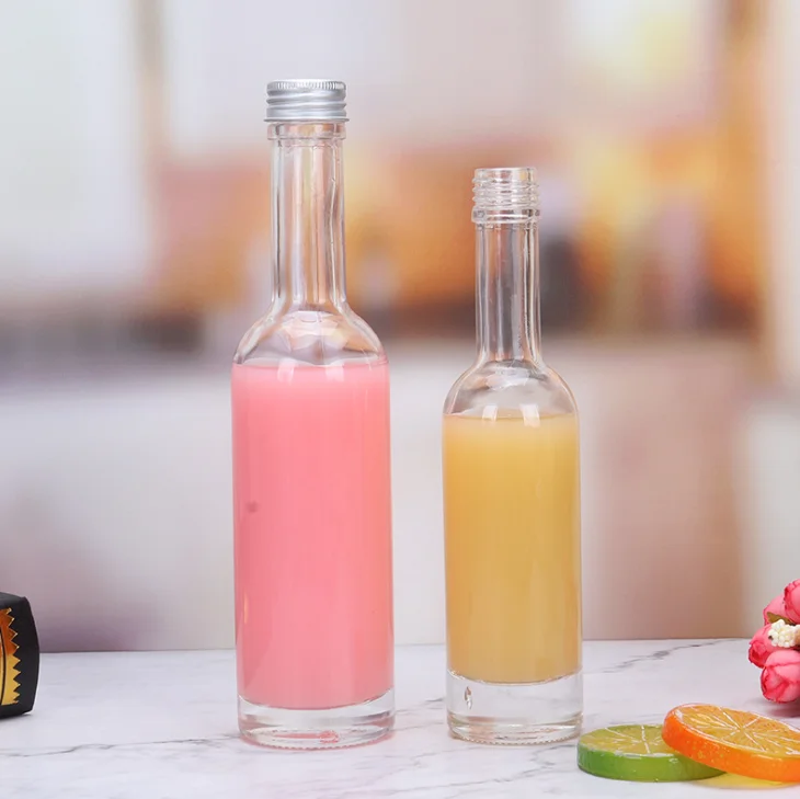 50 мл, 100 мл, 150 мл, 250 мл, стеклянная бутылка вина сливы, винная бутылка тутового вина с длинной горловиной и металлической крышкой