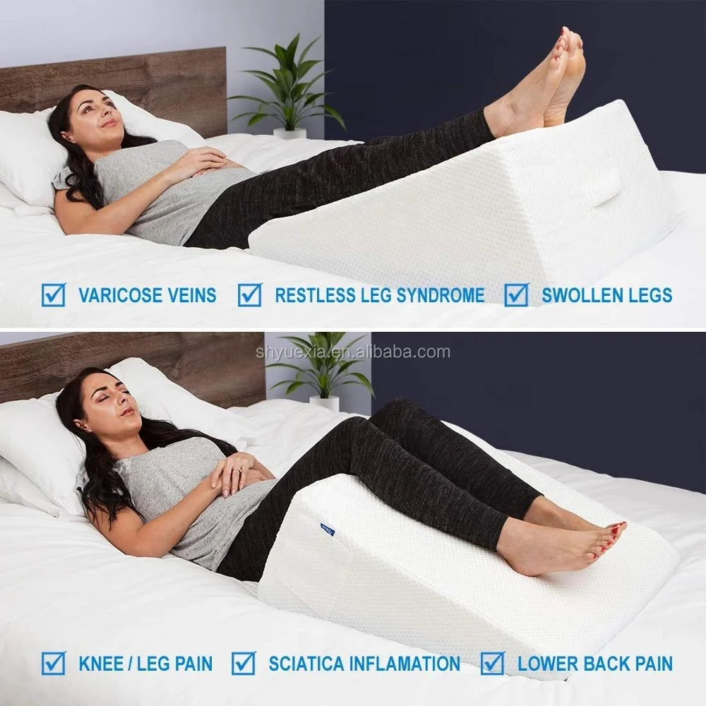 Triangle Wedge Support Memory Foam Pillow with Removeable Cover