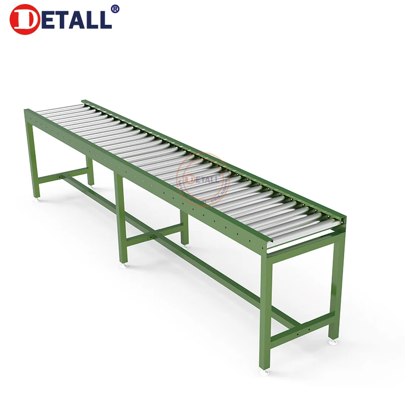 Detall Widely used steel roller conveyer line for packaging factory