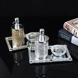 Hot Sell Bathroom Factory Price Wholesale Direct Sales Gold Silver Crystal Washing Set