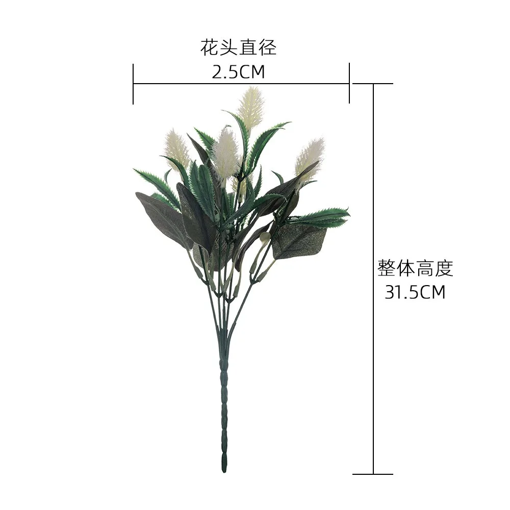 Simulation flower wedding decoration home decoration handicraft artificial green plant rabbit tail bouquet