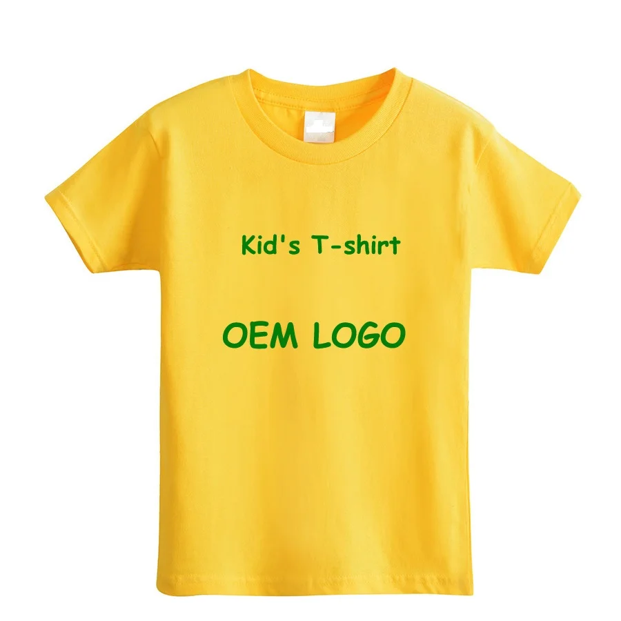 Высококачественная 100% хлопковая Детская футболка с принтом логотипа на заказ