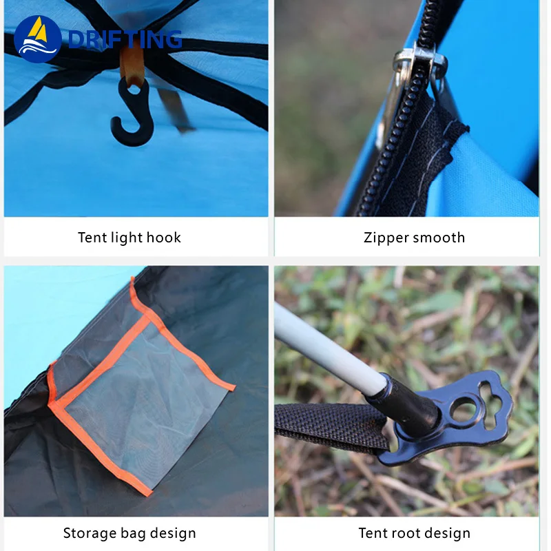 
Comfortable Portable Waterproof Folding Permanent Outdoor Camping Canopy Canvas Safari Tents For 1-2 People 