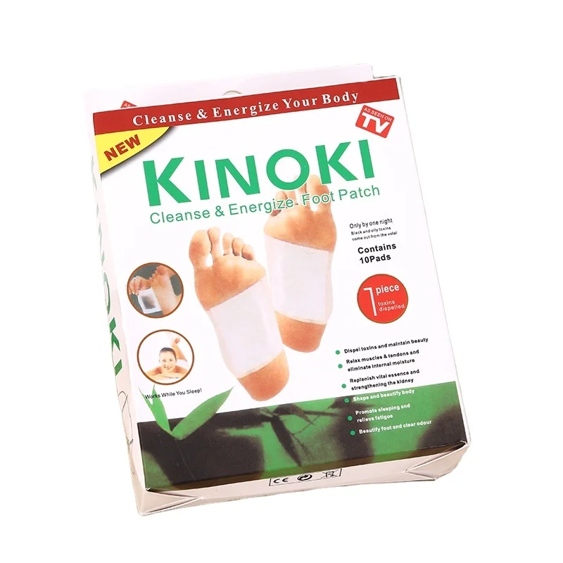 Kinoki Detox Foot Patches Pads Relieve Body Toxins Cleanse&Energize Herbal Adhesive Hot Foot Massager 10 Pads+