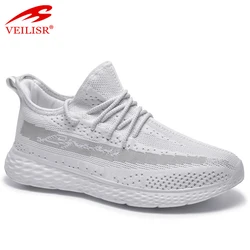 Amazon hot selling Stylish Newest design Protective height increasing fly knit big size men yeezy sneakers running sport shoes