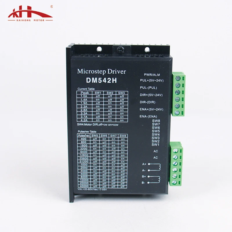 Kaihong 2 Phase Digital VDC 20-80 VAC 17V-55V DM542 DM542H Stepper Motor Driver For Nema 23 Stepper Motor