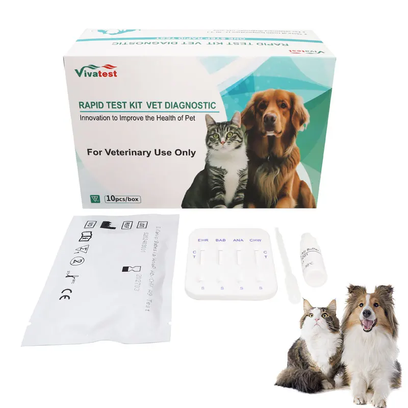 Быстрый ветеринарный экспресс-тест EHR/BAB/ANA/CHW 4 в 1 комбинированный набор для быстрого тестирования антител