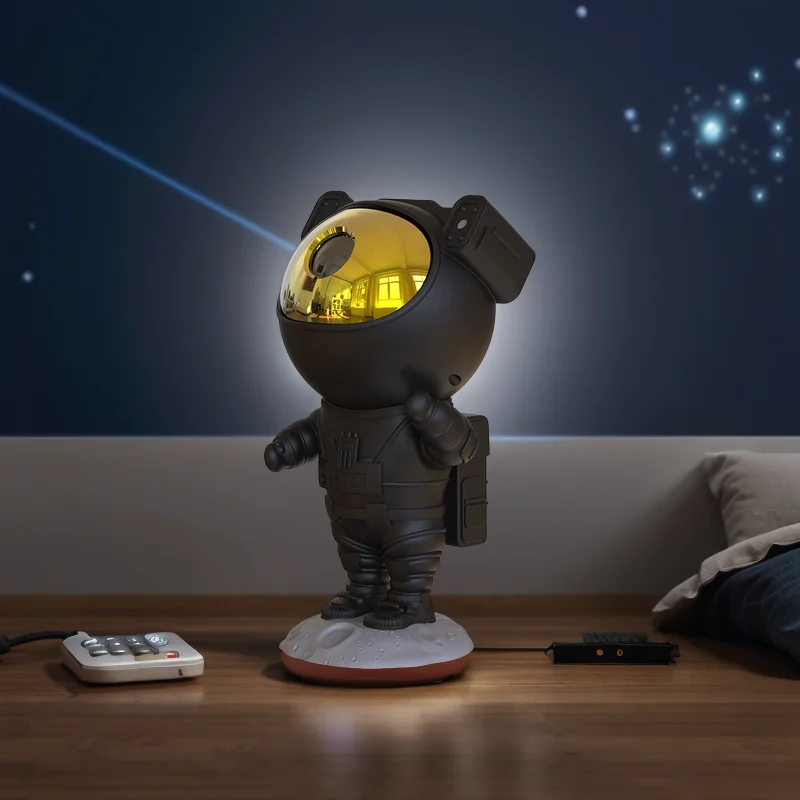 DE Galaxy Projector Lamp Star Spaceman Black Gold Astronaut Shaped  Star Light Projector Space Buddy Projector