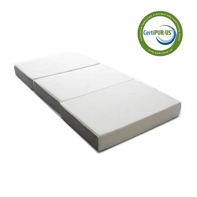 Tri Fold Memory Foam Mattress Folding Bed Camping Single Bed