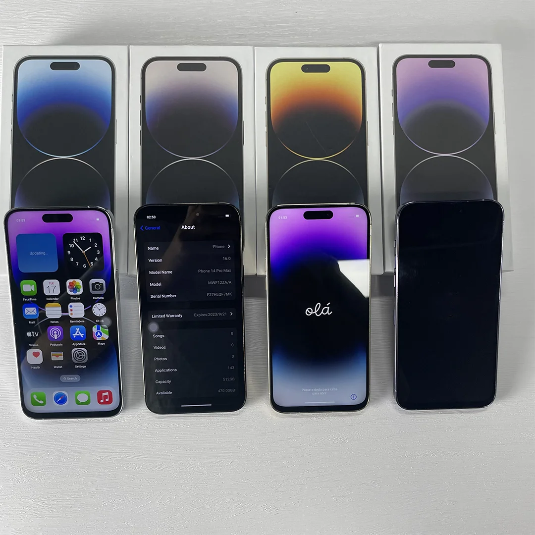 Original Used Unlock 99-100% New Cell 4g 5g 128gb 256gb X 11 12 13 Pro Max Second Hand Mobile Phone for Apple iPhone 14 Pro Max