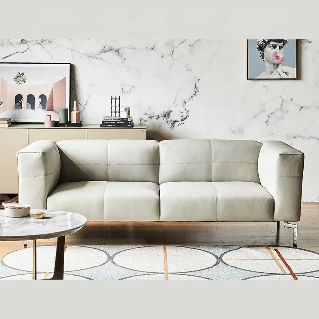 Foshan living room leather sofa set modern 3 seater apartment sofa