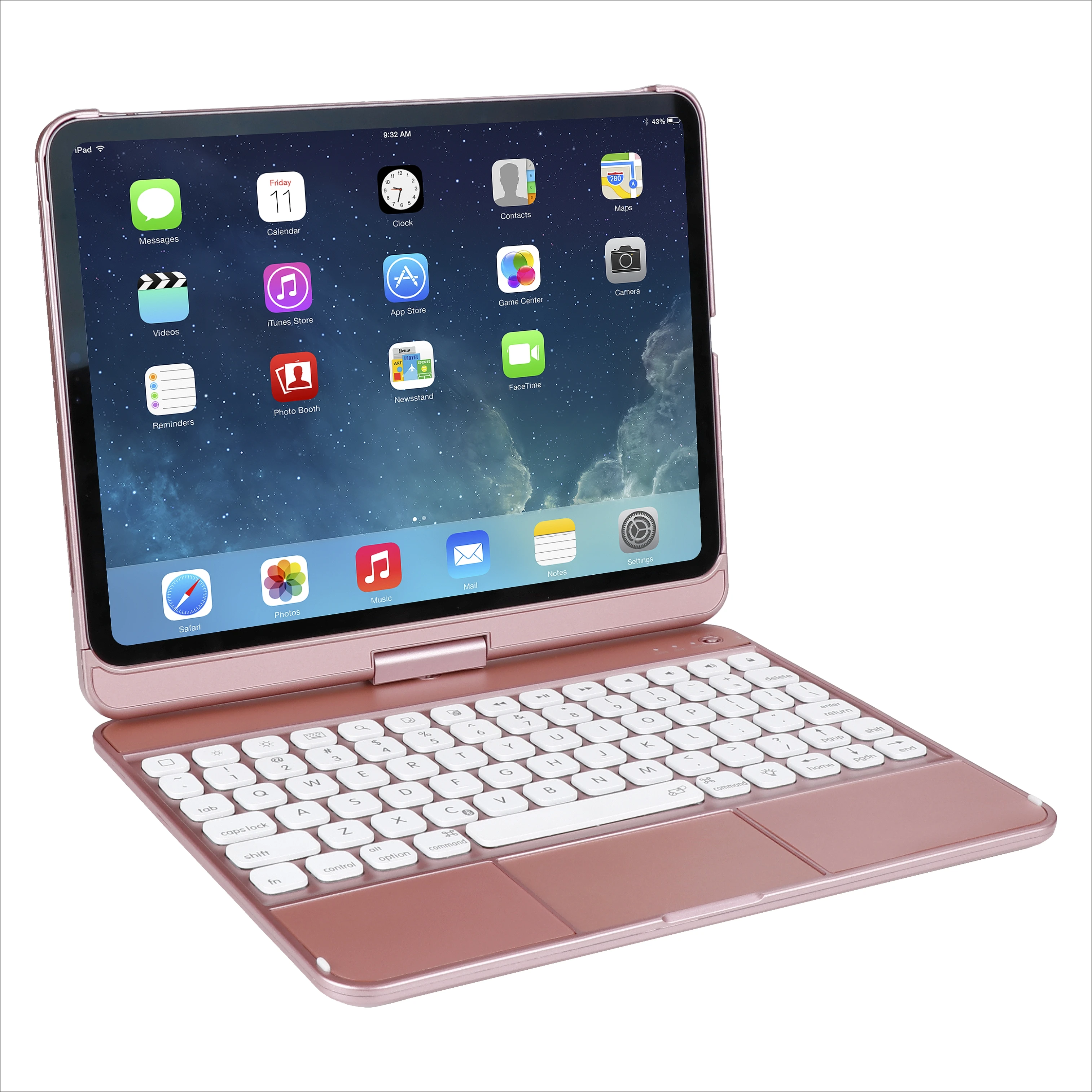 Factory Wholesale Keyboard Case TouchPad Wireless Keyboard With LED Back Light For iPad Air 4