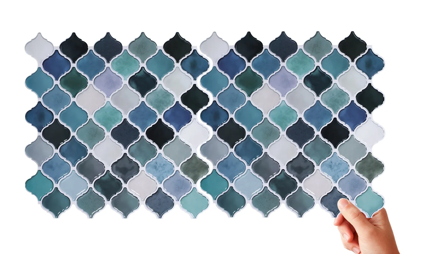 Thicker Green Lantern Sticker Marble Self Adhesive Wall Tiles Waterproof Anti Mold Easy Stick on Backsplash For Bathroom