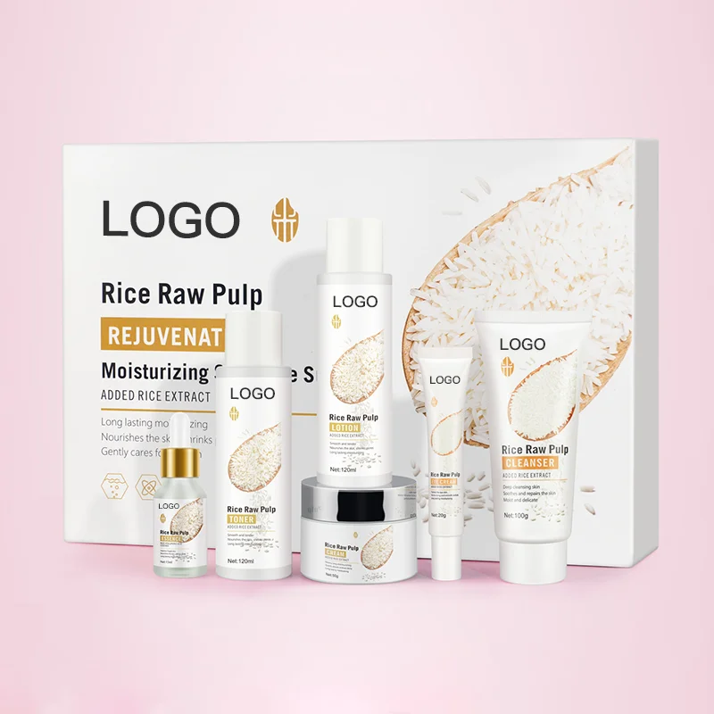 private label korean organic raw rice pulp anti-acne facial cleanser customize logo rice whitening foam face wash for oily skin