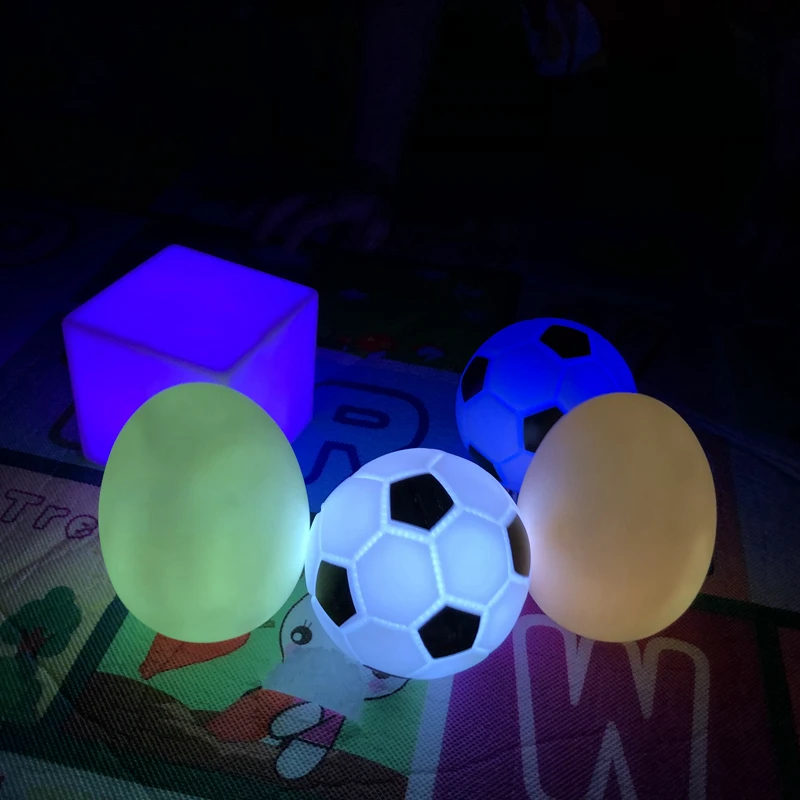 since 1985 J&R sensory light up LED PVC luminous toy egg light Battery Operated night light for Kids