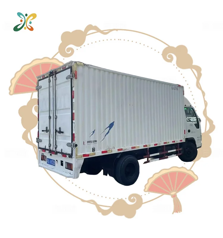 Used 1.5T 2T Refrigerated Box Truck Isuzu Double Cabs 6 Tyres Lhd 120Hp Mini Cold Van Box Truck With Thermo King Reefer