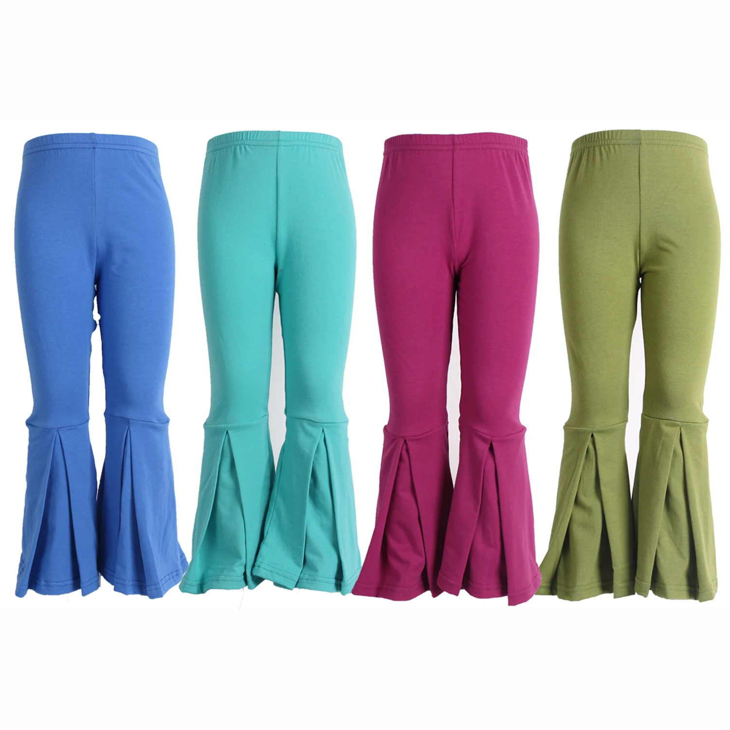 Однотонные плиссированные брюки для девочек повседневные штаны карамельных цветов с оборками зимы и осени