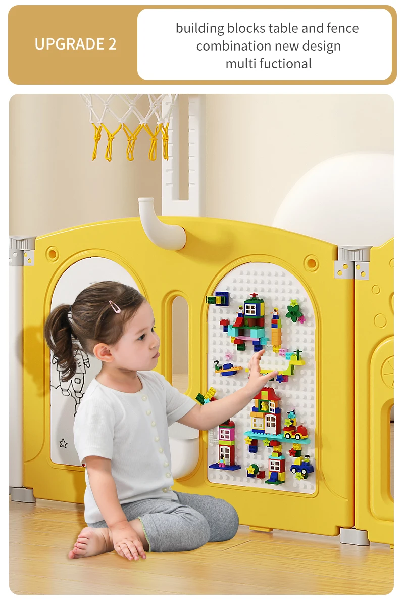 factory  customizable indoor playpen Plastic Foldable fence safety children  fence with gate and house  For Baby  and toddler