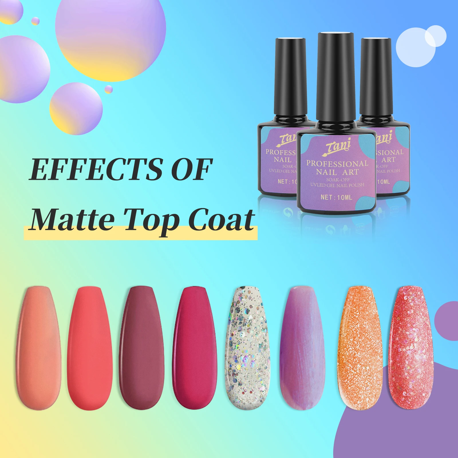 Tani Professional 8 Color Long Lasting UV Gel Polish Kit Private Label Nail Art Nail Gel Polish Set Box