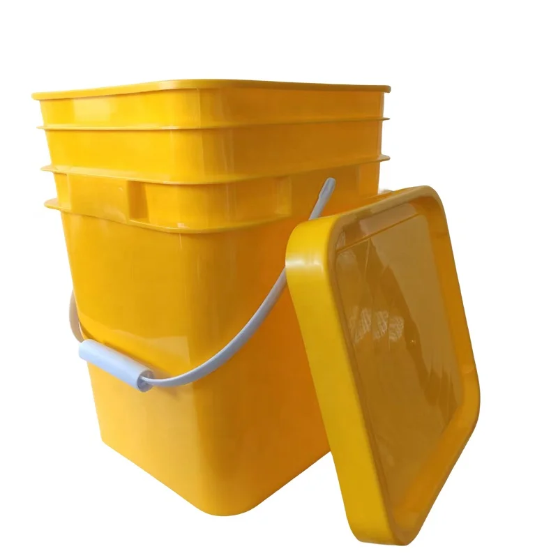Customized Color Pail Food grade 20L PP plastic bucket With Plastic Handle Lid