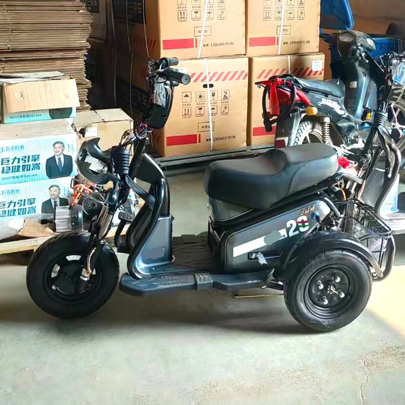 Three-Wheel Electric Passenger Trike for Adults 48V Solar Motorcycle Fat Tire Open Body Cargo Use 3-Wheel Electric Motorcycle