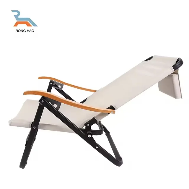 High Quality Outdoor Portable Four-position Adjustable Backrest with Pillow Folding Beach Chairs