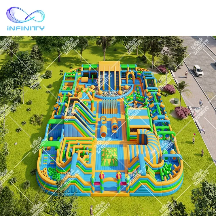 Outdoor amusement park inflatables games theme park inflatable amusement obstacle course outdoor inflatable bouncer park on sale