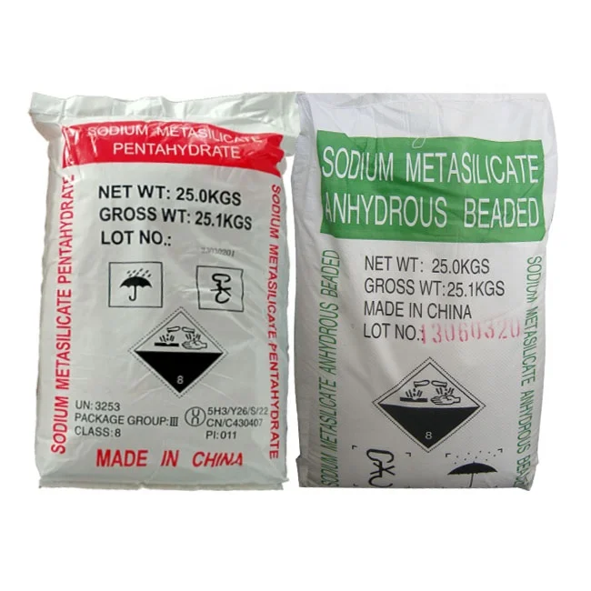 Industrial Grade Sodium Metasilicate 5H2O Detergent 6834-92-0 10213-79-3 Penta Anhydrous Sodium Metasilicate
